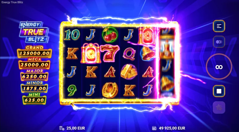 Energy True Blitz - tábla patrún sa bhuncluiche