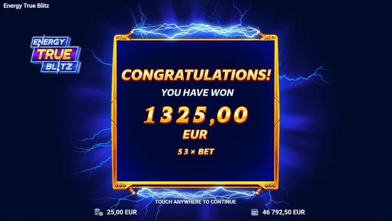 Energy True Blitz - bua mór iomlán sa bhabhta